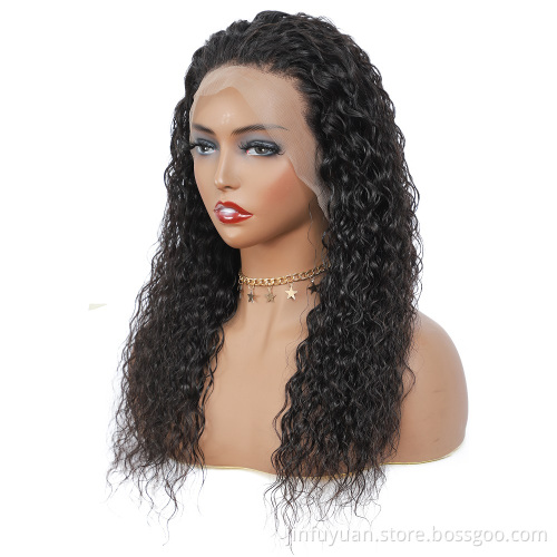 Top Quality Brazilian Human Hair Lace Front Wig,Natural Dream Custom Lace Wig,Natural Color Black water wave Wig